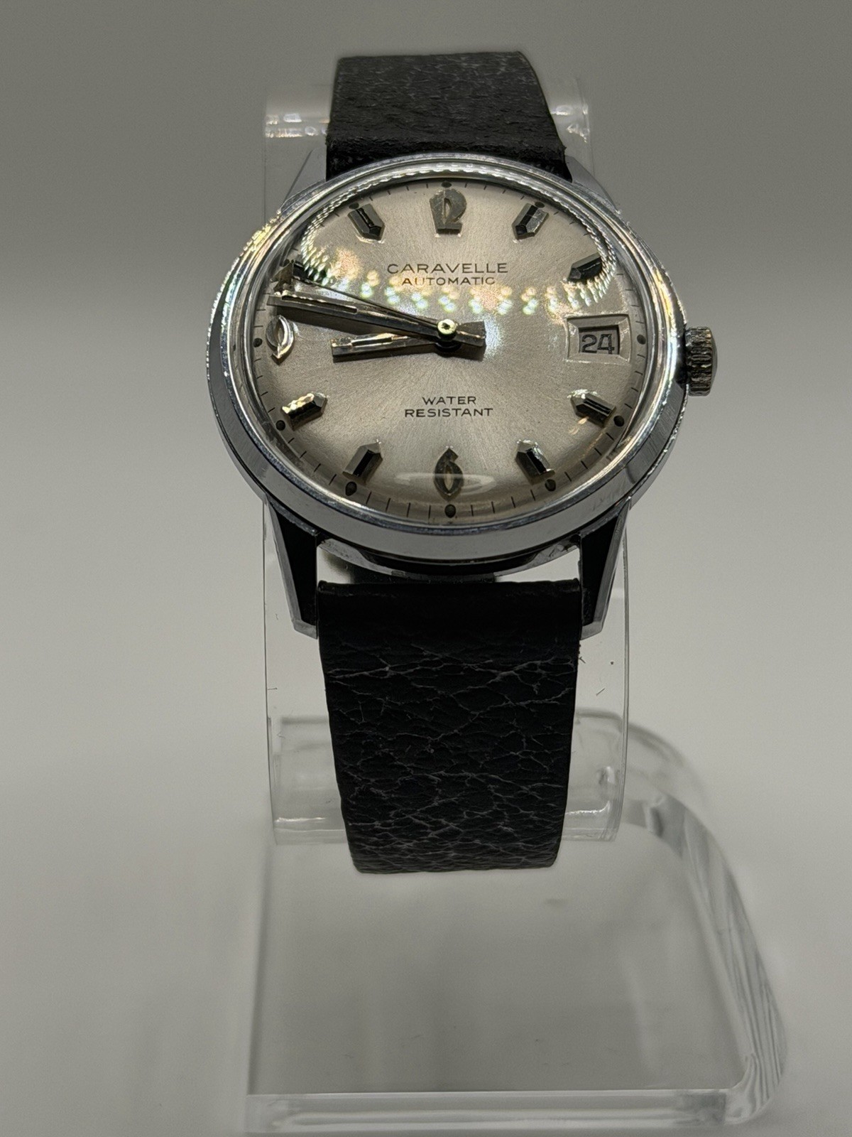 Vintage 1973 Caravelle Automatic Date Silver Dial Men’s Watch by Bulova