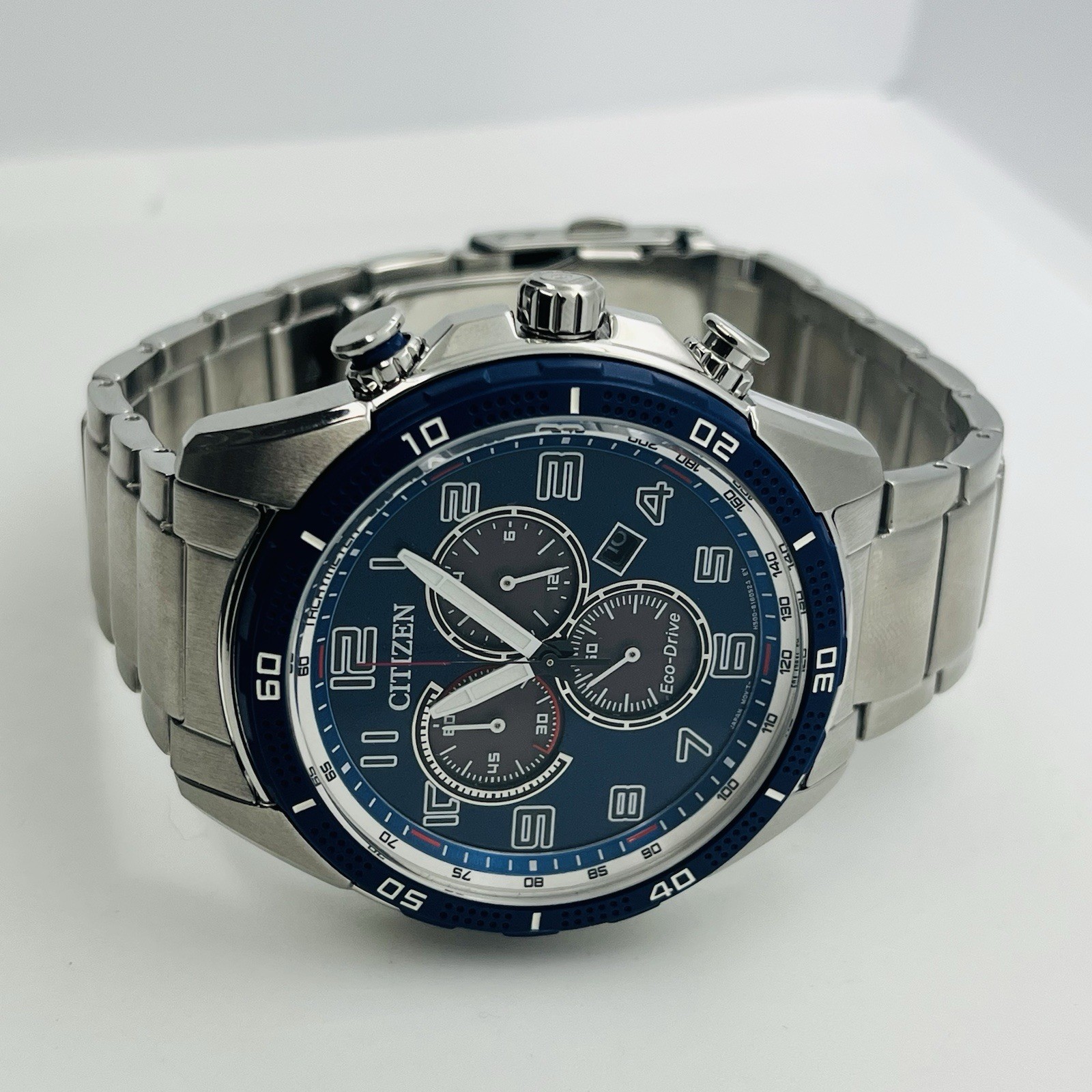 Citizen AR Chronograph Men’s Eco-Drive Blue Steel 45mm Watch AT2440-51L