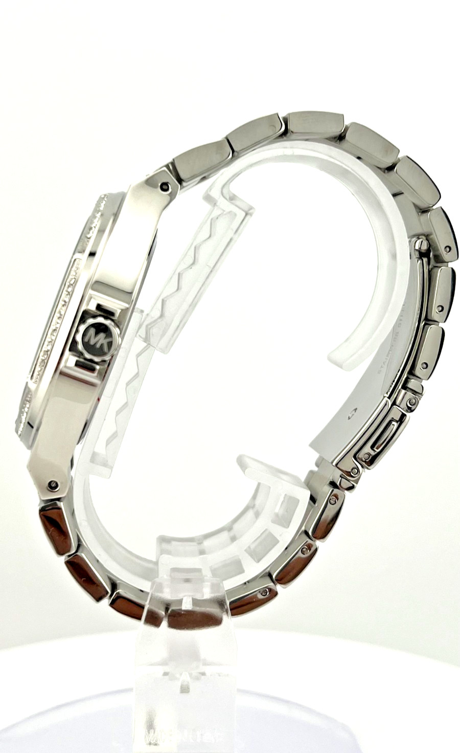 MICHAEL KORS LENNOX MK6990 SILVER TONE PAVE BRACELET DARKBLUE DIAL UNISEX 43MM