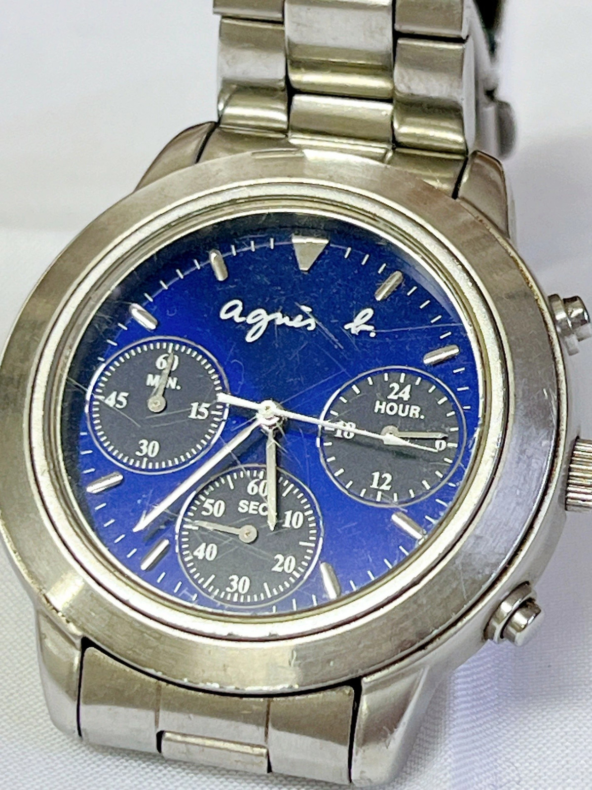 [A1R] agnes b. Wristwatch Unisex Silver Blue V654-6100 [z3p]