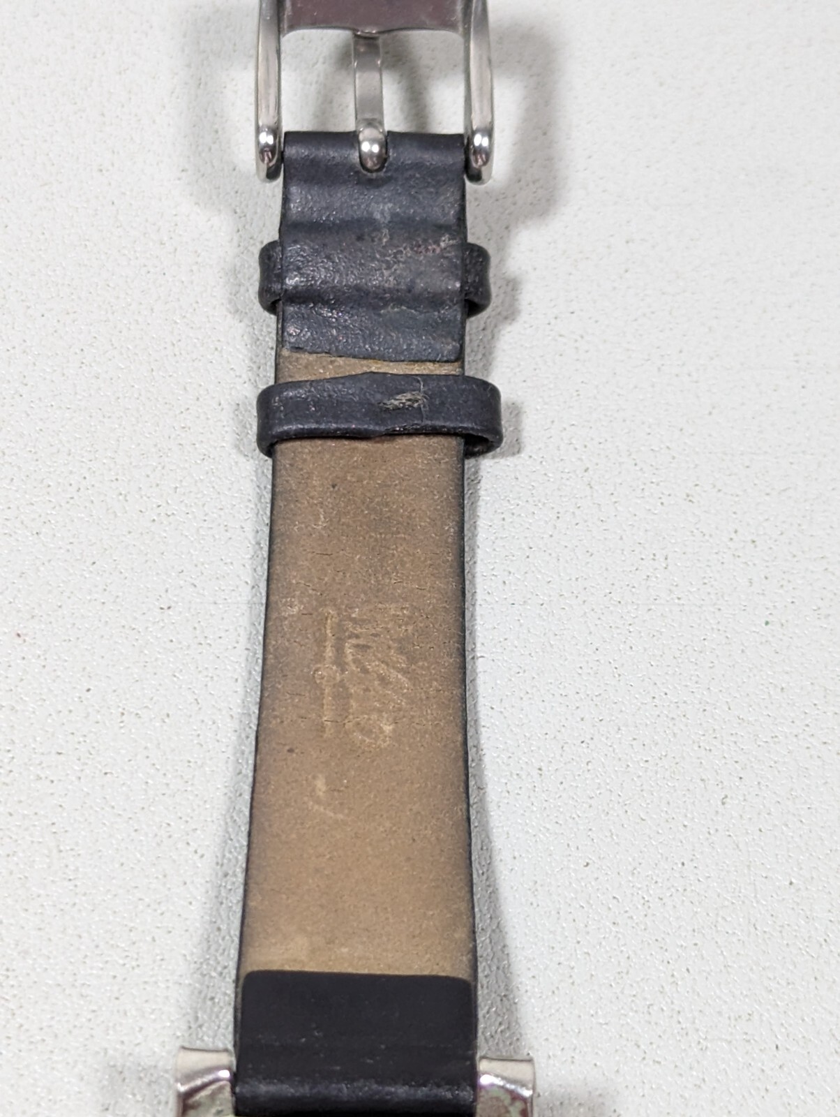 Mossimo Silver Tone Dial Date Indicator Rectangle Case Black Leather Band Watch