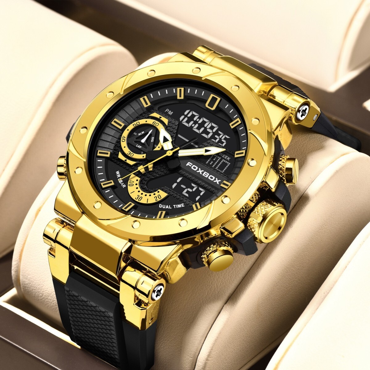 LIGE FOXBOX Men’s Watch Quartz Diver Sport Luminous Date Waterproof Wristwatch