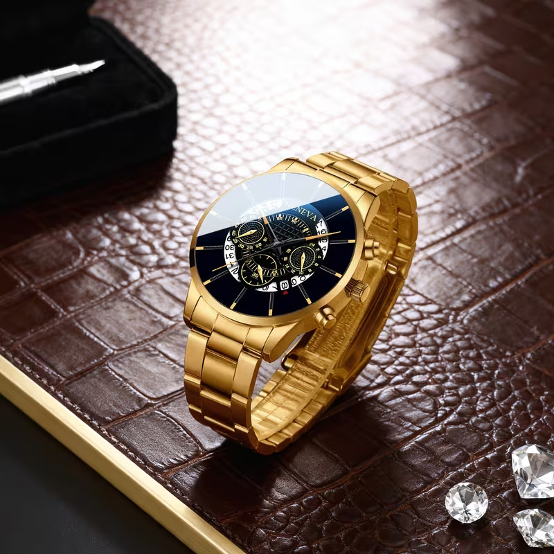 12PCS Men’s Fashion Quartz Watch Set – Business & Casual Style