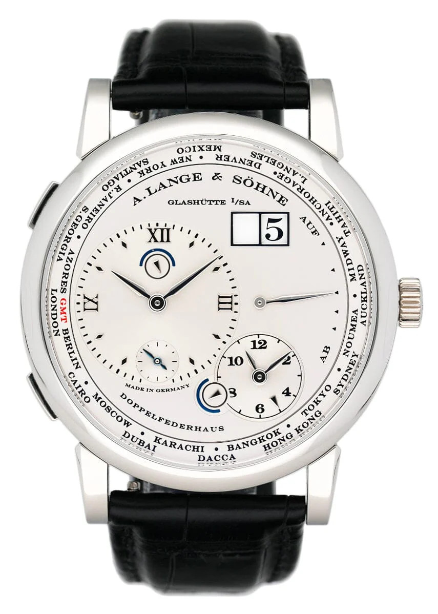 A. Lange & Sohne Lange 1 116.025 Silver Dial Platinum Mens Watch Box Service Pap