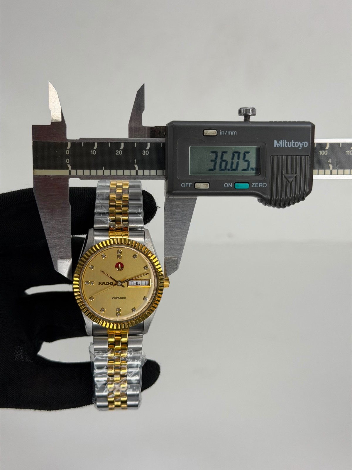Rare RADO Voyager Automatic Full Gold Diamond Index Watch Men Vintage Swiss Made