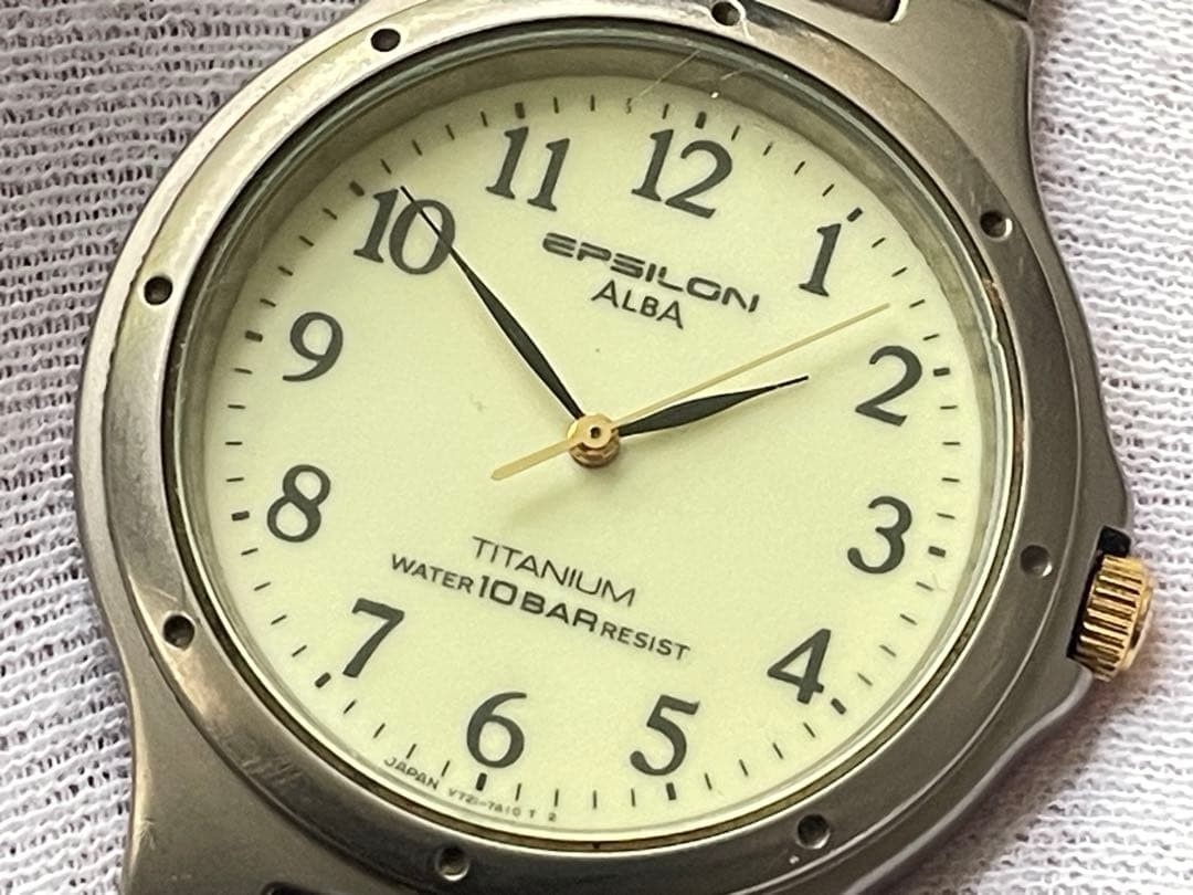 SEIKO Alba V7217A00 Epsilon Titanium Watch Men Wristwatch Timepiece