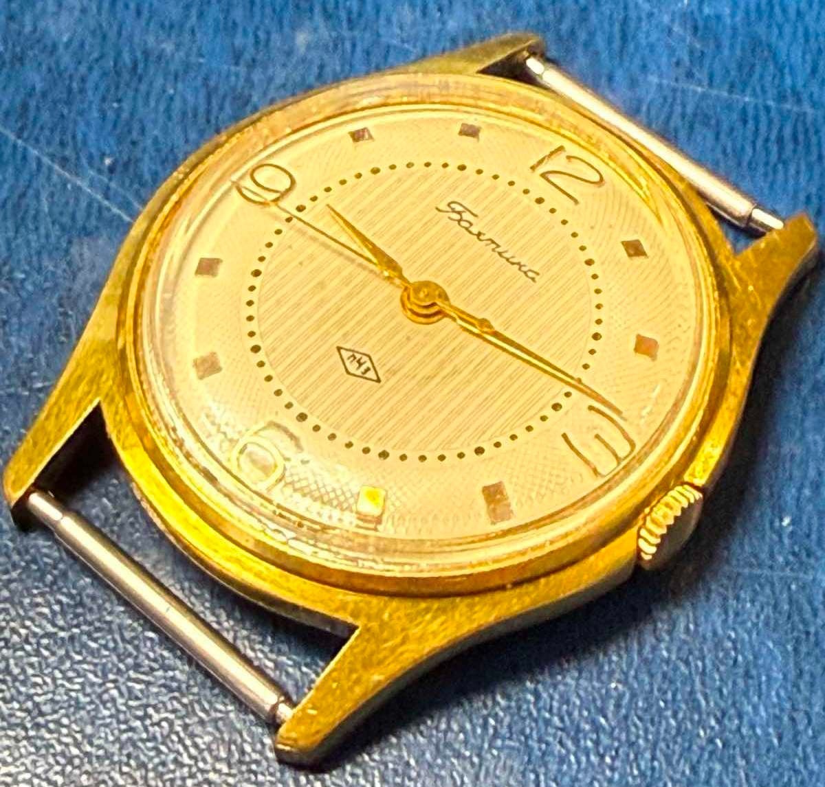 BALTIKA Soviet Men’s Vintage Gold-Plated Wristwatch of the 1950s. Very Rare.
