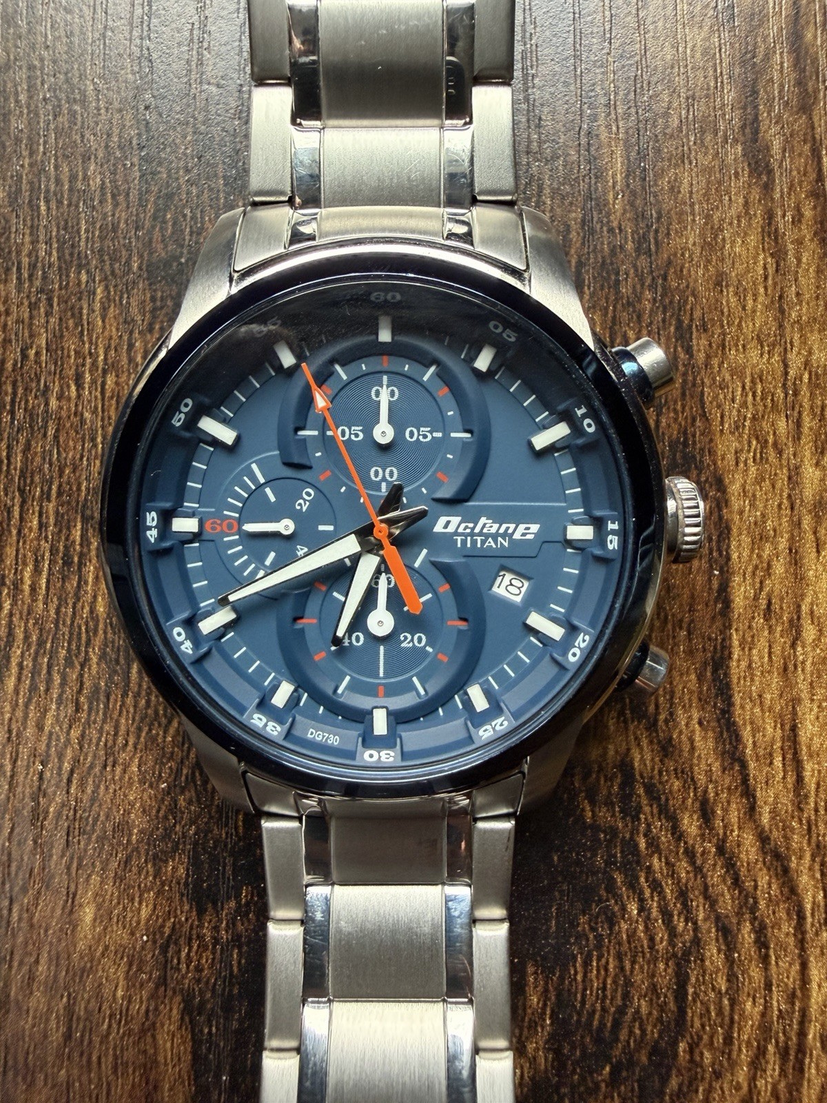 Titan Octane Blue Dial 1/10th Second Chronograph! Quartz Men’s Watch