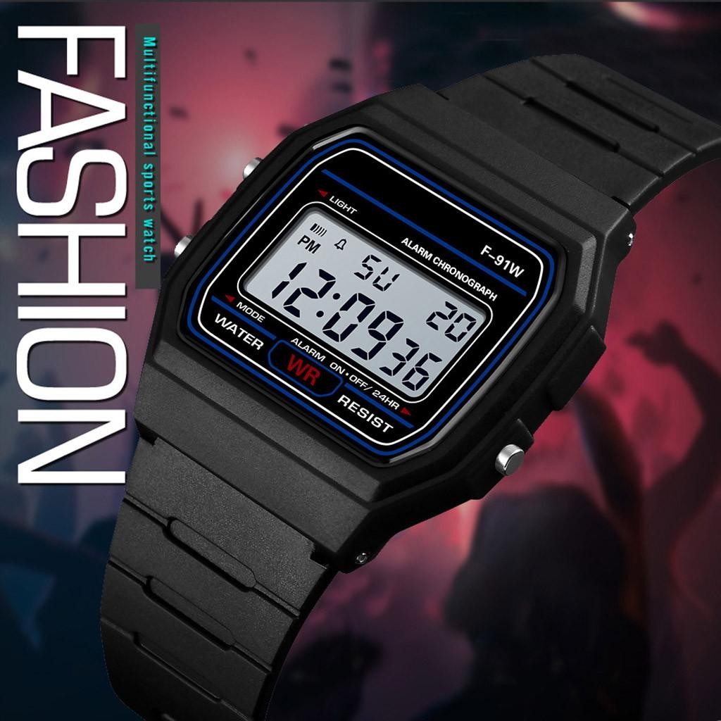 F 91W Classic Digital Resin Strap Watch Stopwatch Chronograph Sport Unisex Men