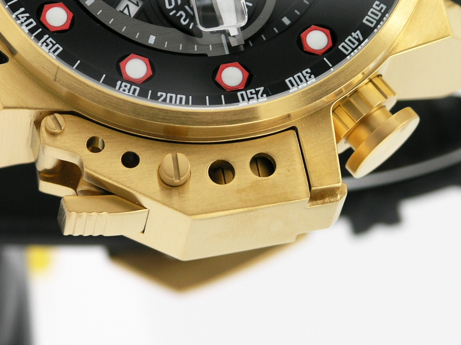 NEW INVICTA 25272 I FORCE BOMBER CHRONOGRAPH BLACK DIAL GOLD STEEL WATCH