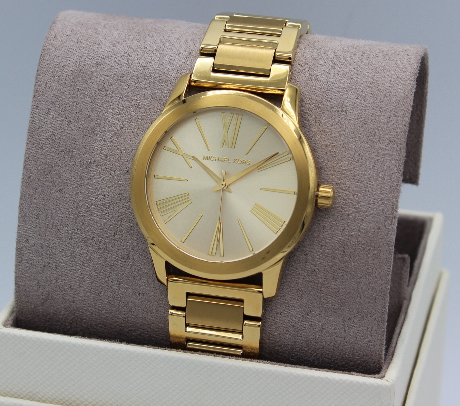 NEW AUTHENTIC MICHAEL KORS HARTMAN GOLD BRACELET WOMEN’S MK3490 WATCH