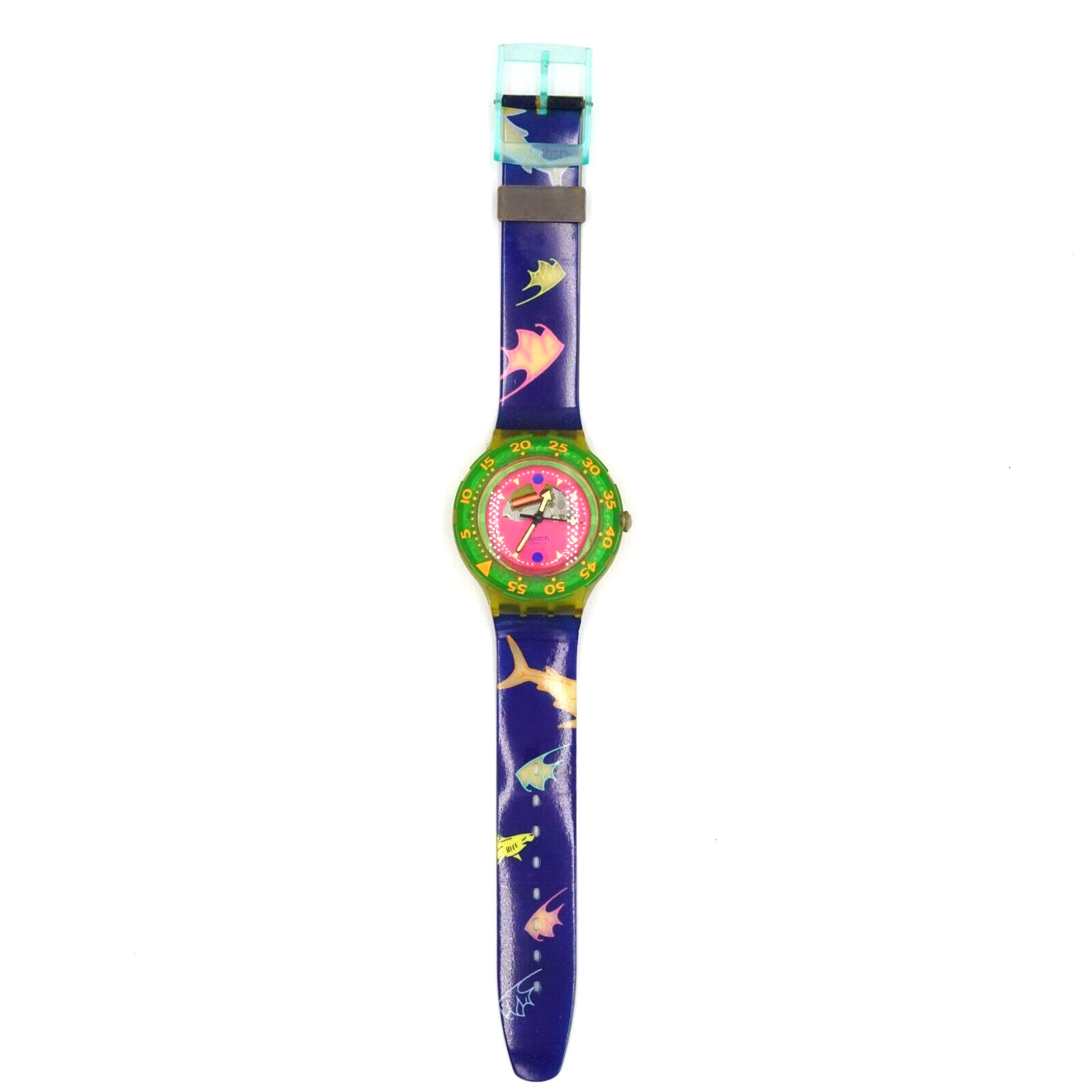 Swatch SCUBA 200 SDN101 HAPPY FISH [NEAR MINT] Vintage 1991 Replaced Batter