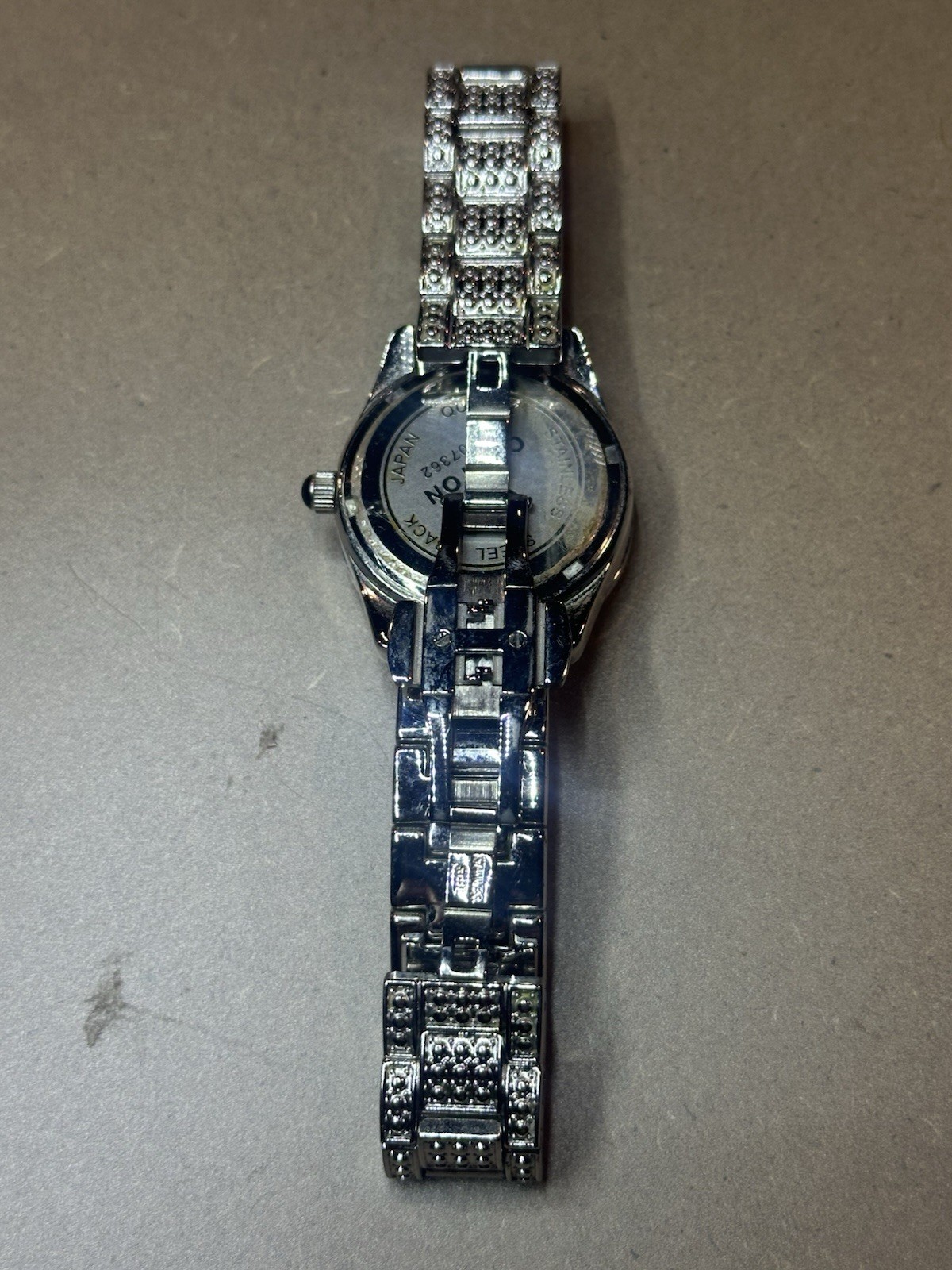 Croton CN307362 Balliamo Crystal Pave Dial Blue Hands Quartz Date 29mm
