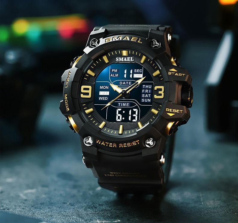 SMAEL 8049 Men’s Sport Watch Dual Display LED Quartz Waterproof 50M Alarm