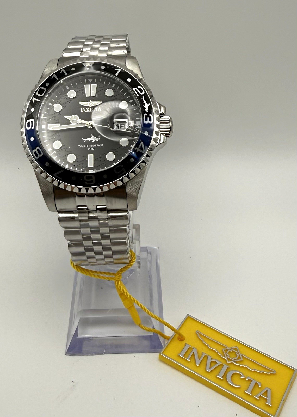 Invicta Pro Diver Quartz Stainless Steel Bracelet Black Dial Blue/Black Bezel