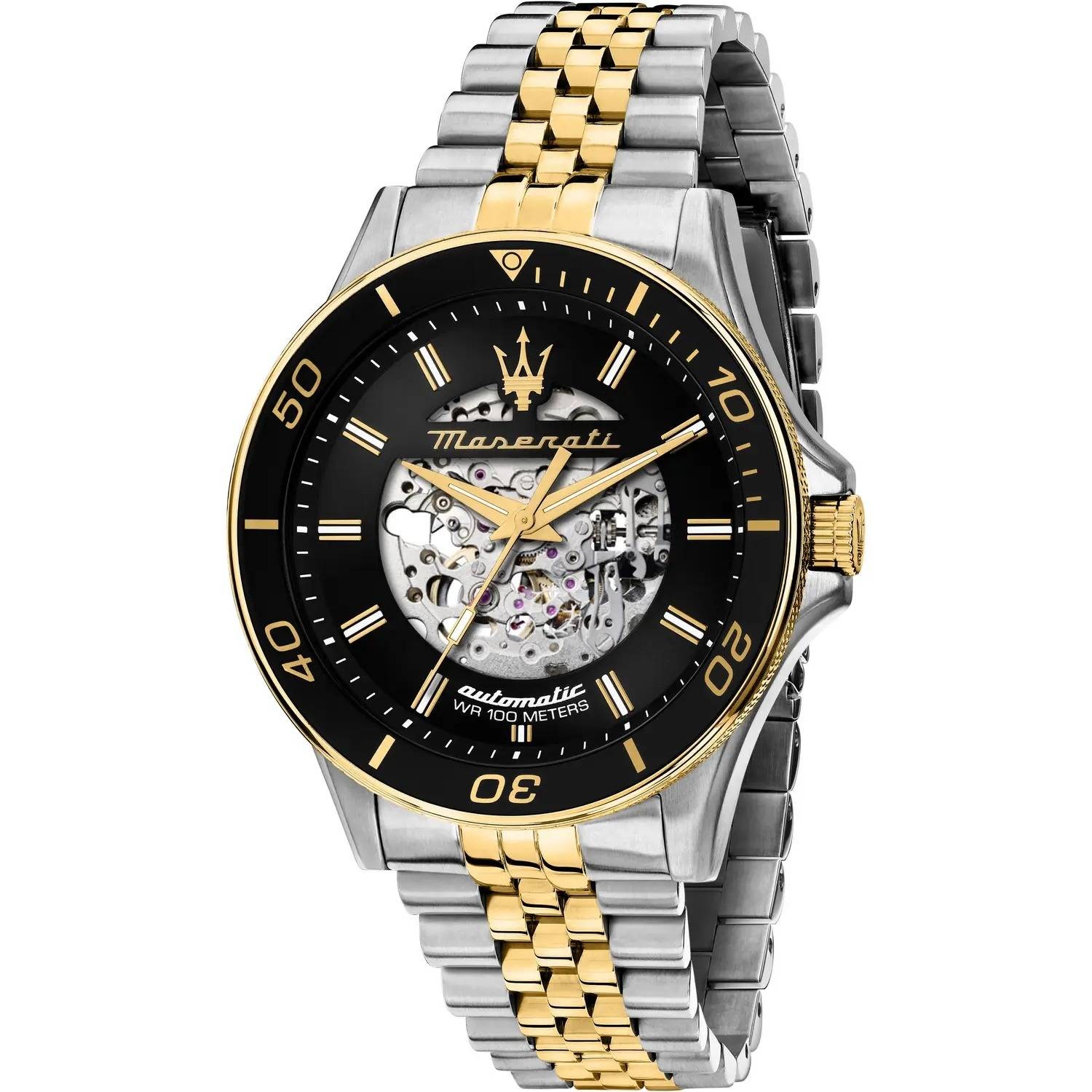 Maserati Challenge Automatic Men’s Watch R8823140010 Gold Steel 44mm Black