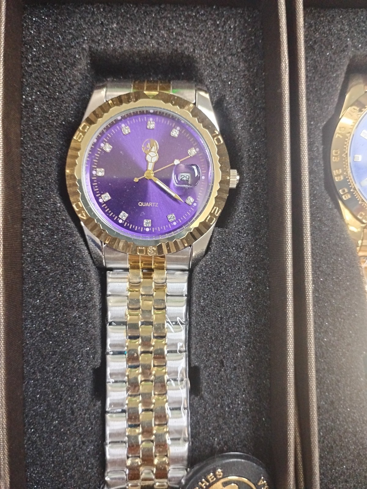 New Three (3) AJ Quality Watches Show 1 Green,1 Purple, 1 Blue Face Free Shippi