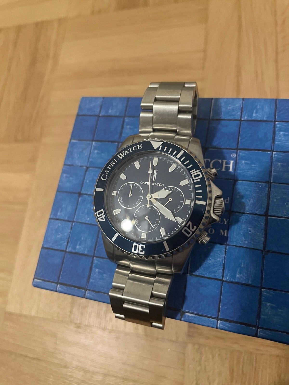 Capri Watch submariner blue silver – man