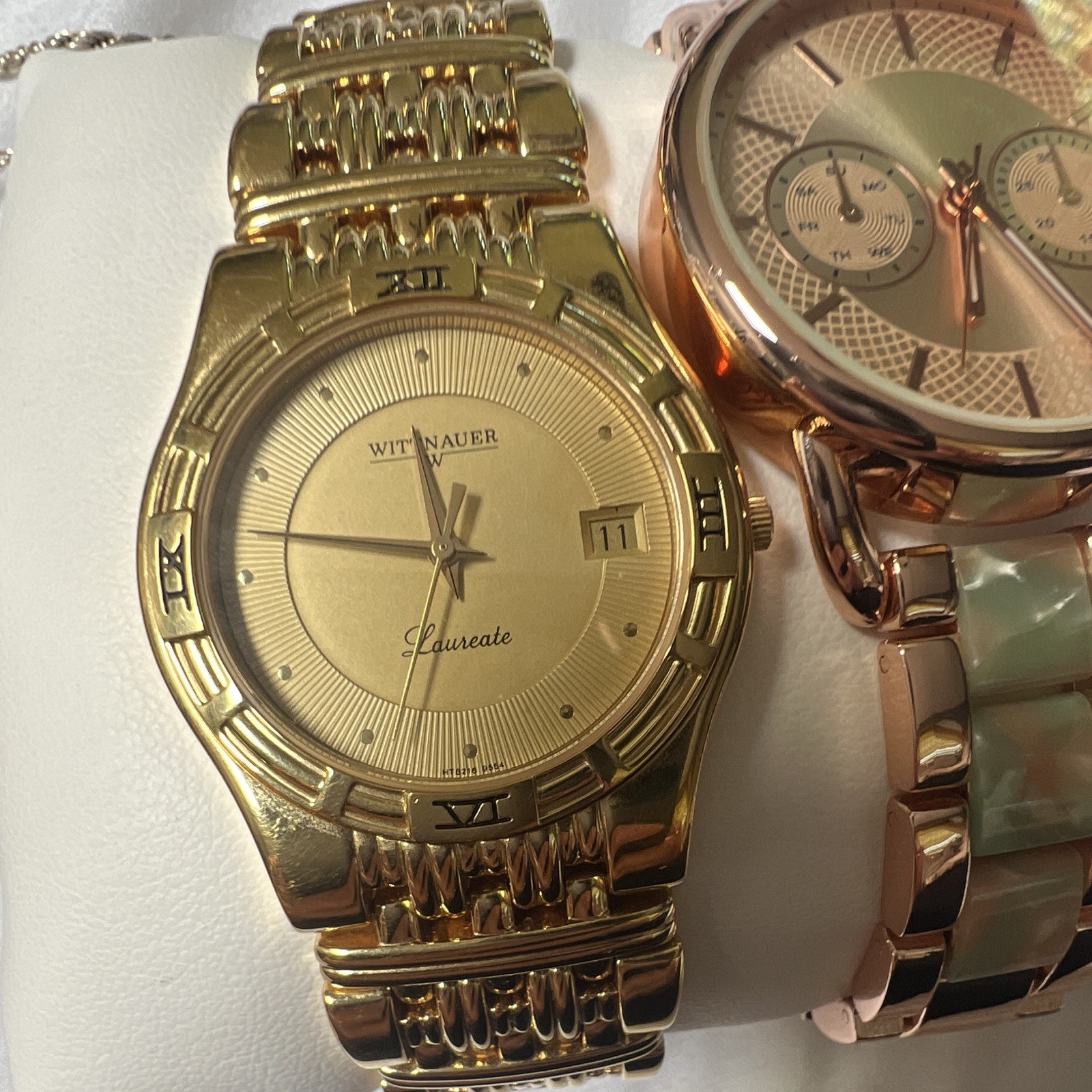 4pc Vintage Quartz Wristwatch Lot 34mm Analog Day/Date Dress Classic