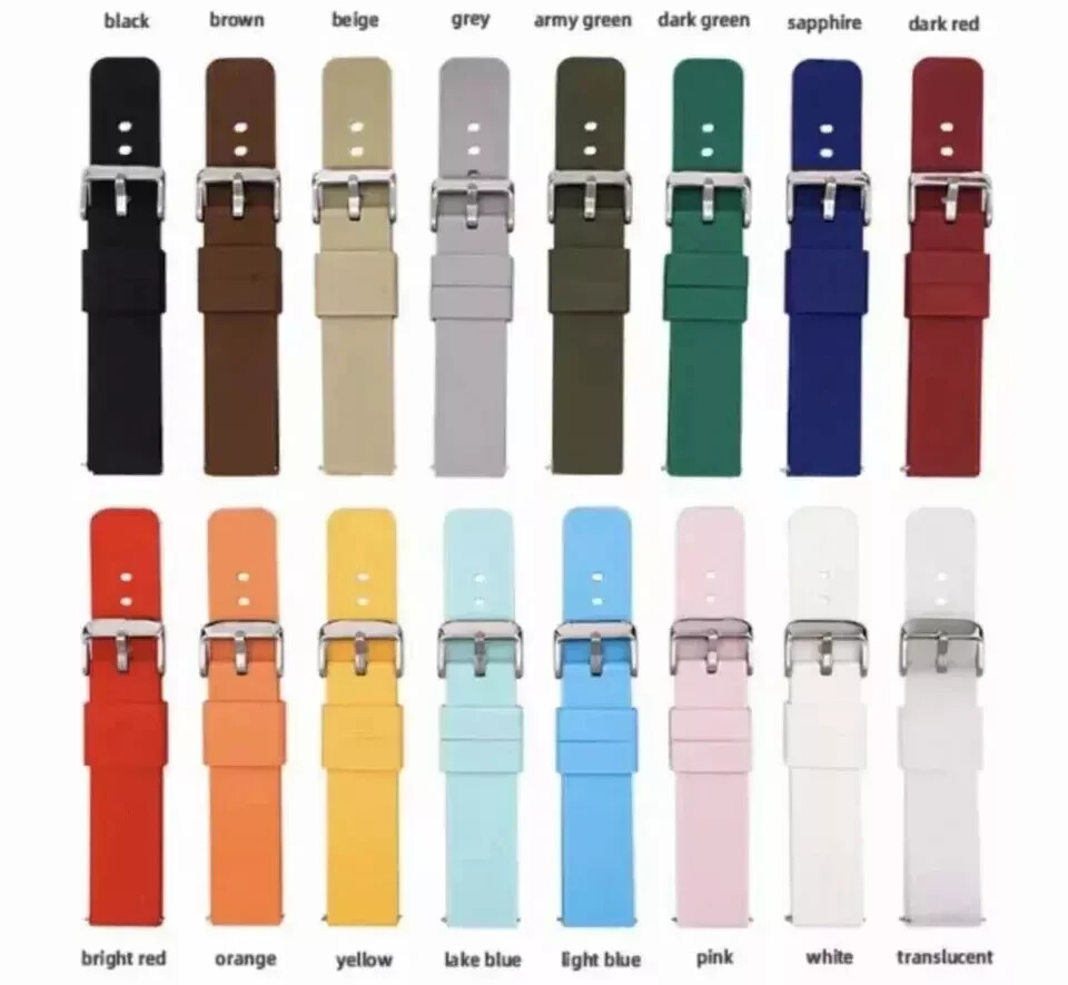 Watch Strap Band Silicone Rubber in 16mm 18mm 20mm 22mm 24mm Sport Quick Release