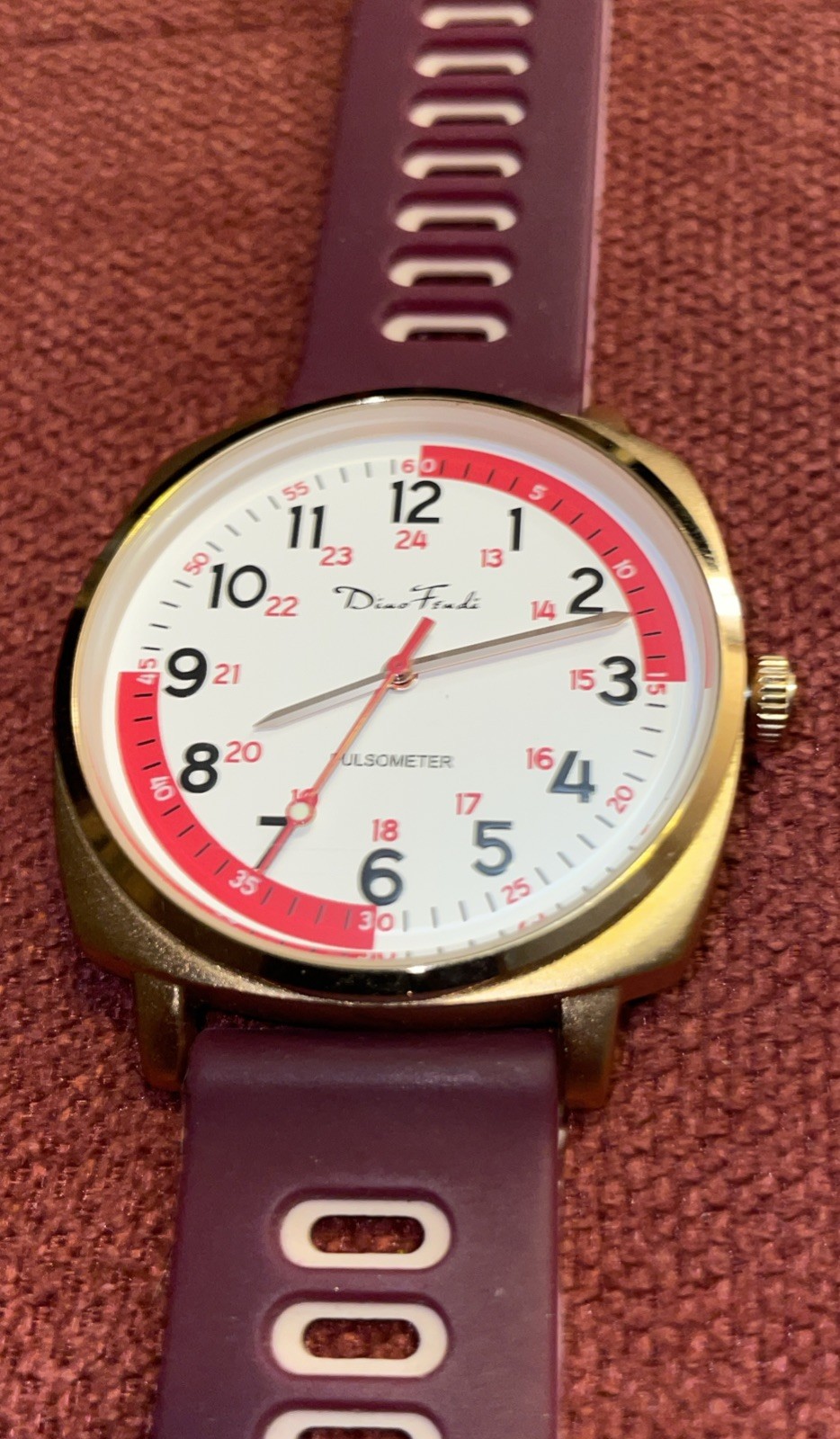 DIAO FENDI Pulsometer Rose Gold Tone Doctor/Nurse Watch Silicone Strap W-21