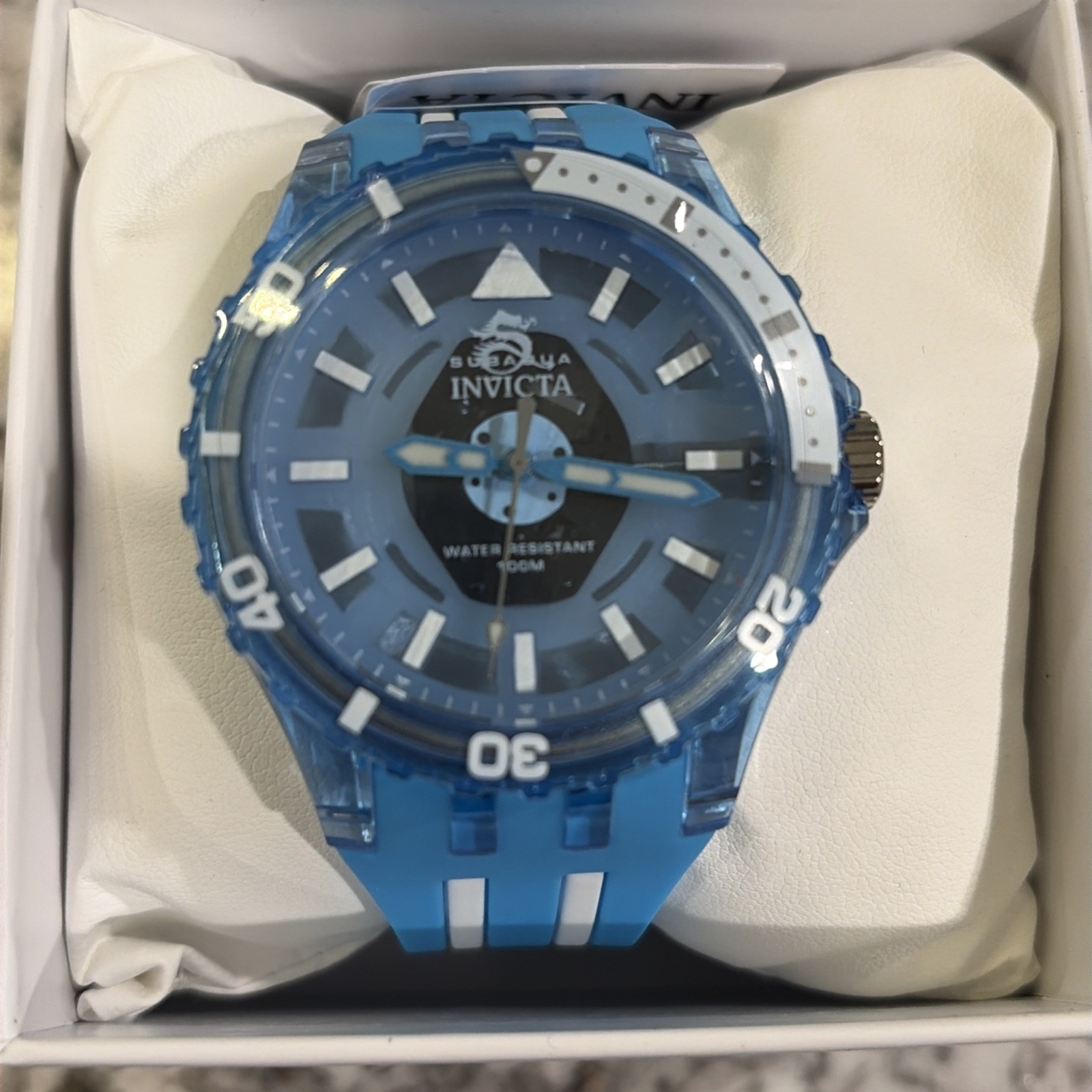 Invicta men’s Watch Subaqua Chromamode. 44mm Blue/White Silicon 69449