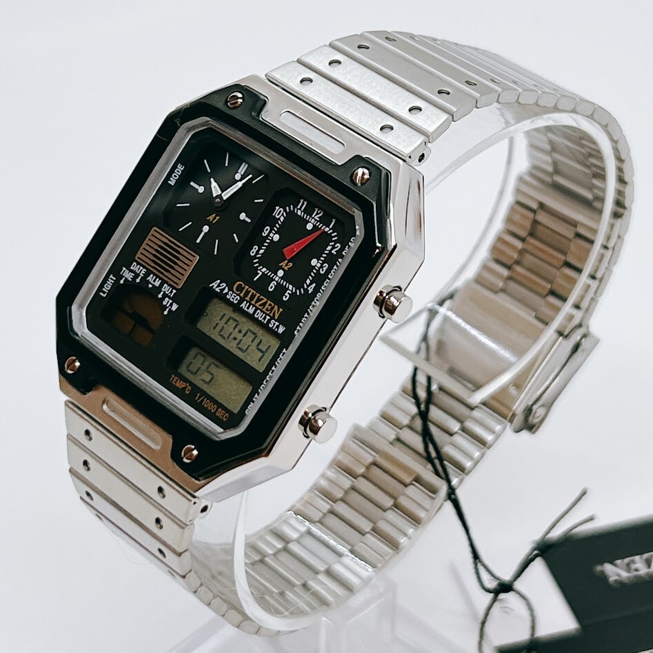 Citizen JG2126-69E Record Label Ana-digi Thermo Sensor Quartz Unisex Watch Japan