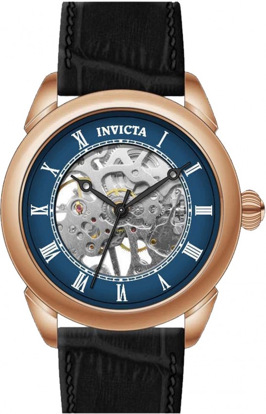 Invicta Specialty 23538 Men’s Mechanical Hand Wind Skeleton Blue Dial Rose Gold