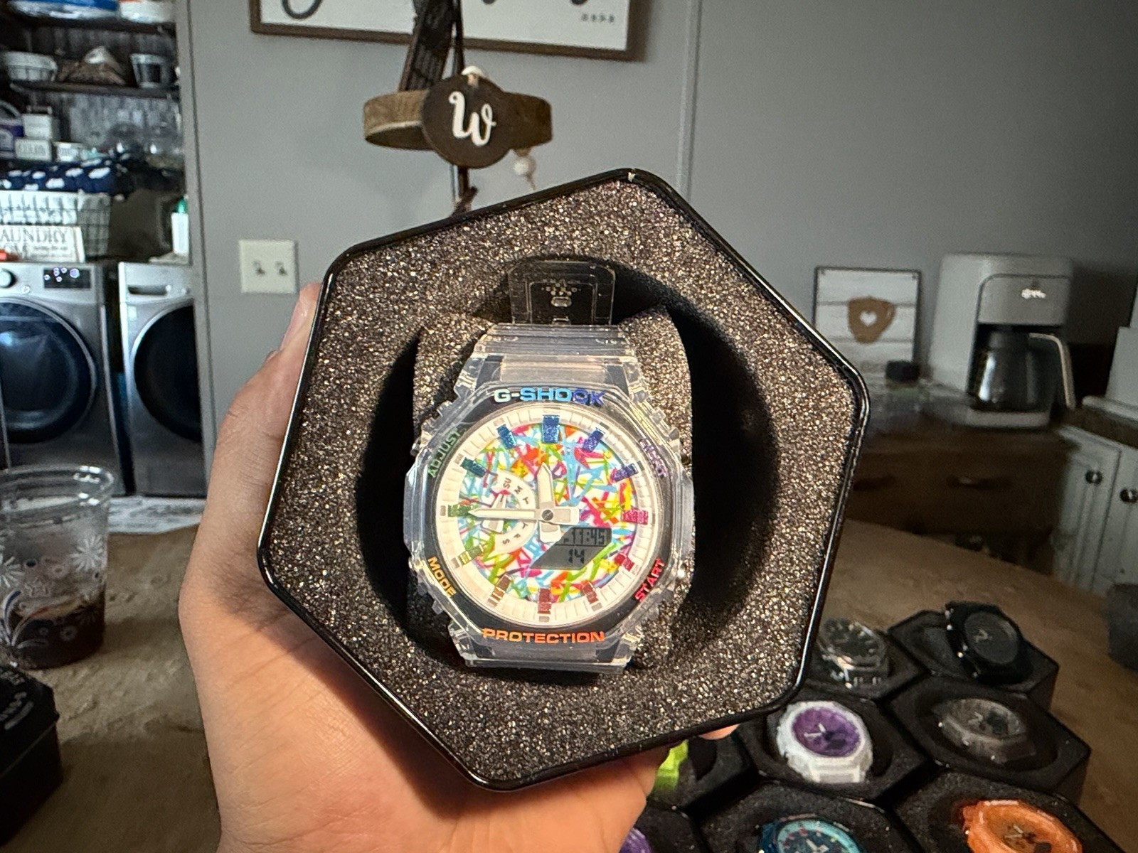 Casio G-SHOCK Clear Resin Analog/Digital Multicolor Dial 200m w/ Box & Papers