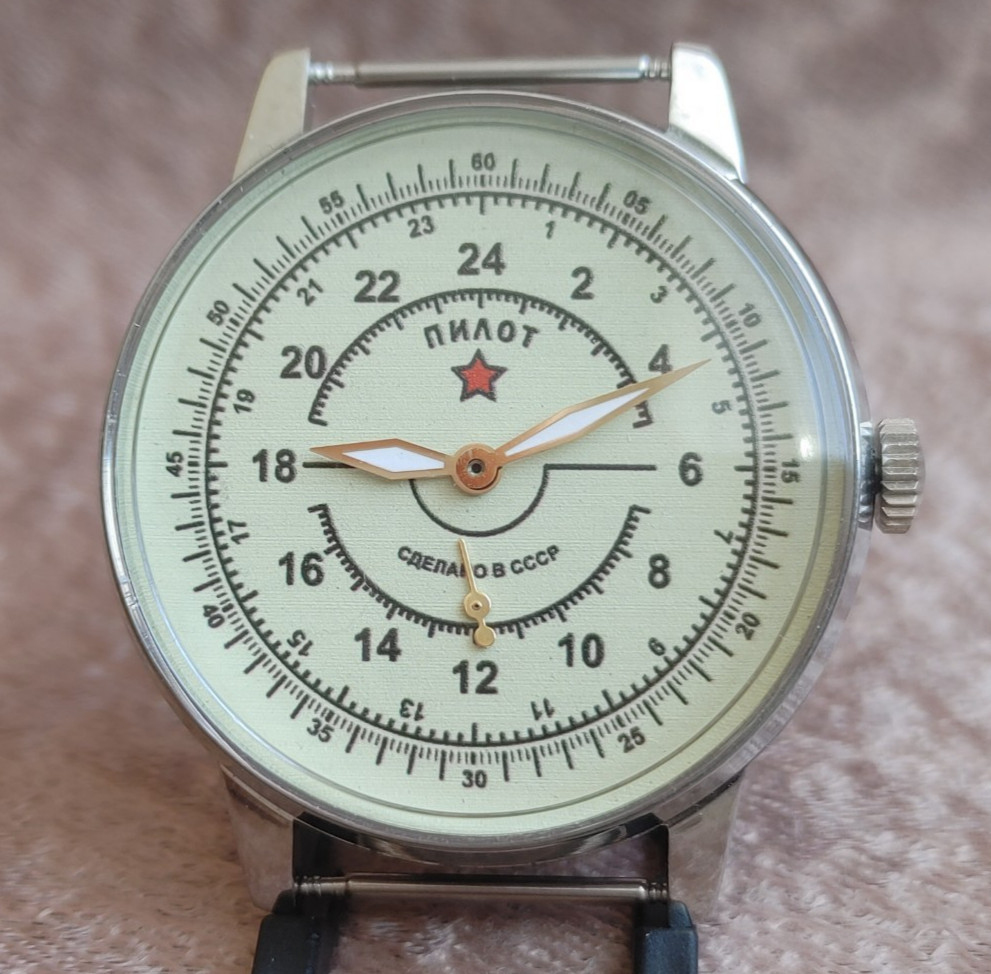 Wrist Watch Pobeda Pilot Aviator Zim Russian Men’s USSR Soviet Military