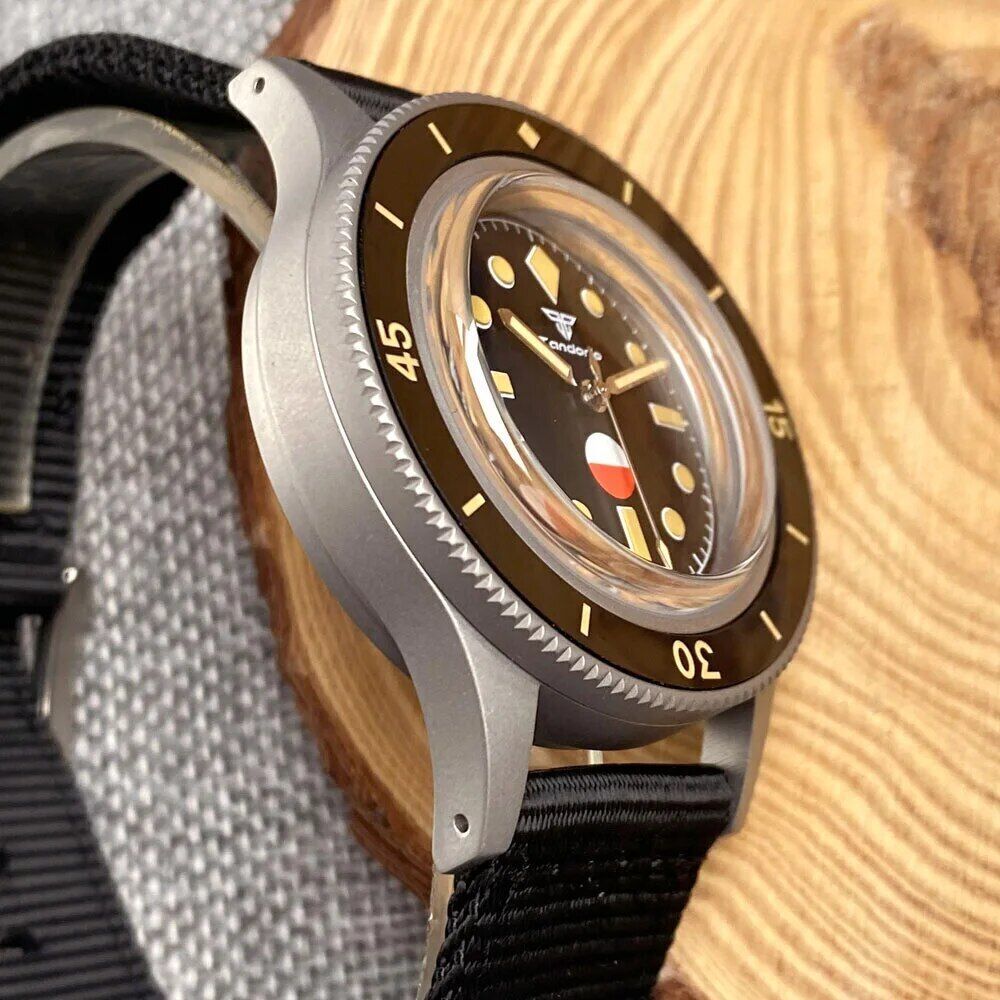 50-Fathoms 40mm Tandorio Retro Watch Men C3 Luminous Ceramic Bezel NH35 PT5000