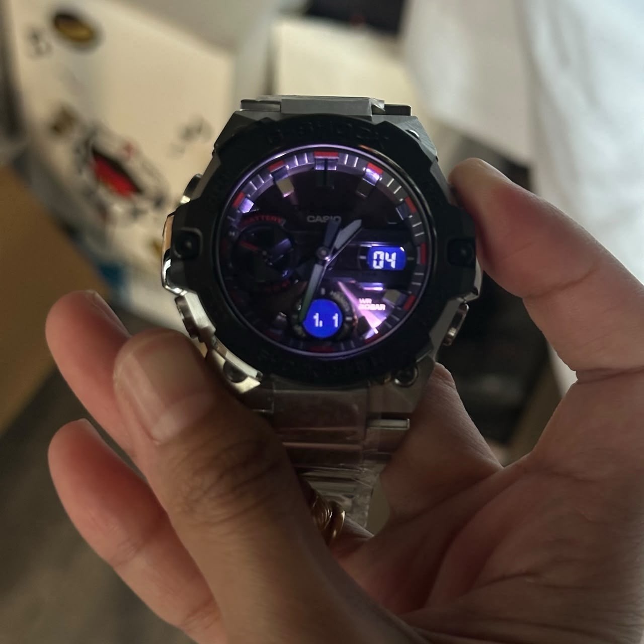 Casio G-SHOCK Red Deposition Dial G-STEEL GST-B400AD-1A4