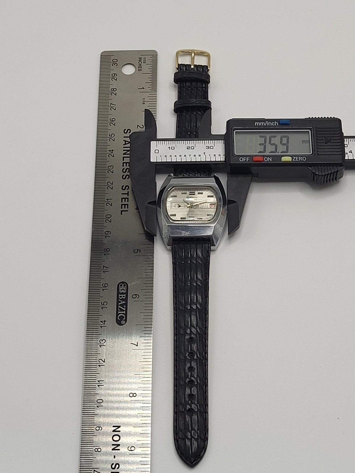 [VINTAGE WORKS] BOLIVIA Electra 360 DATOMATIC Mens Jet Watch LIFETIME MAINSPRING