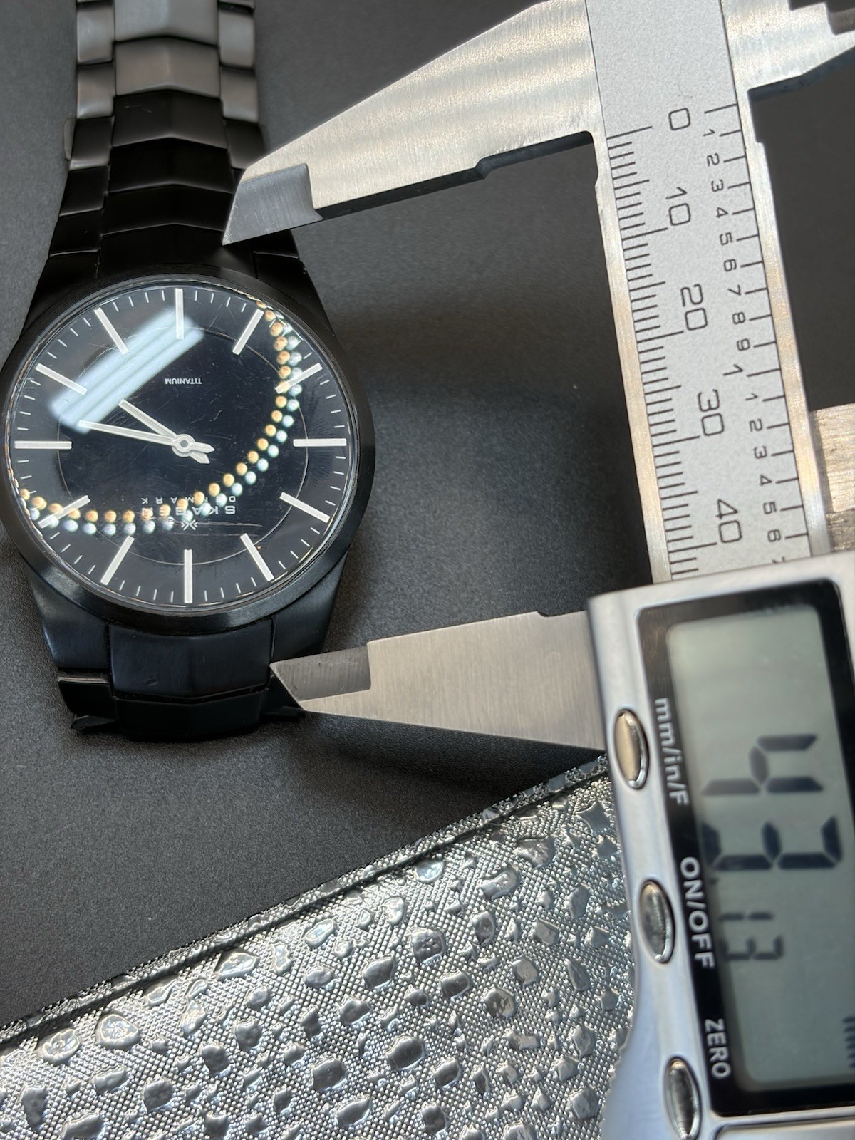 Skagen Denmark Men’s Titanium Quartz Watch Black Dial/Case Bracelet 37mm x 8mm
