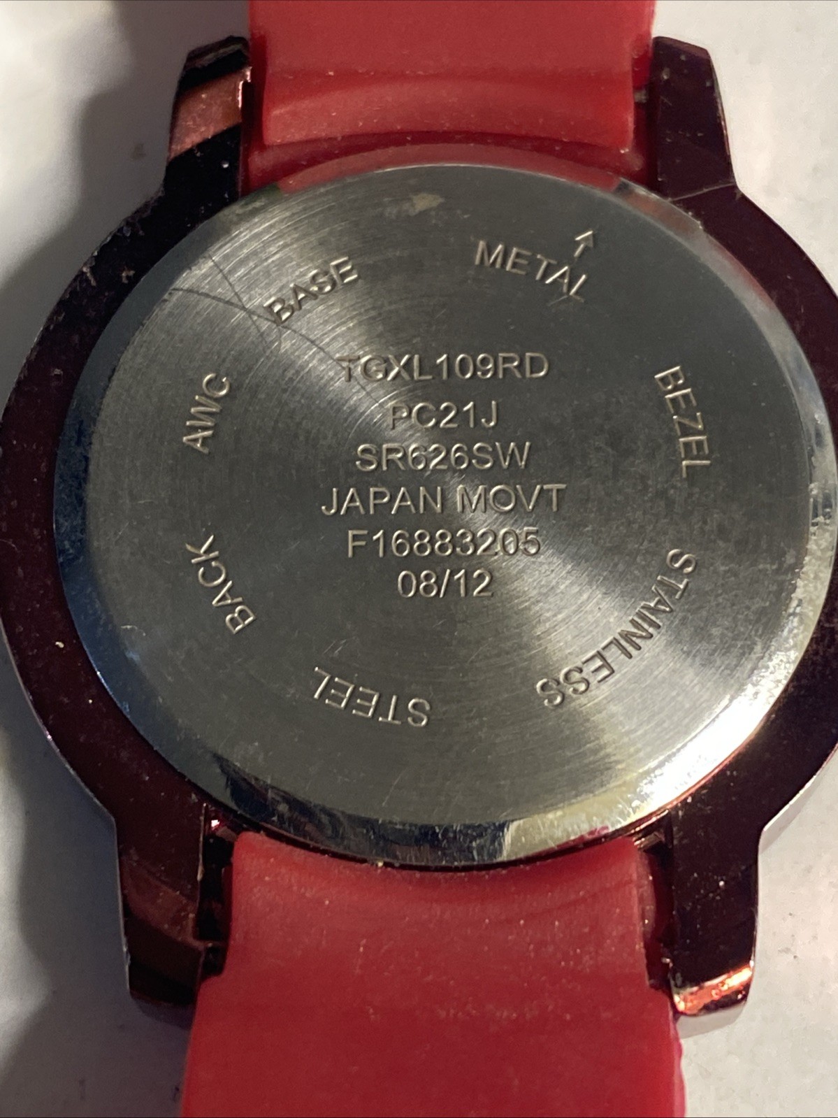 Women’s Xhilaration Analog Silicone Strap Red Tone Watch New Battery