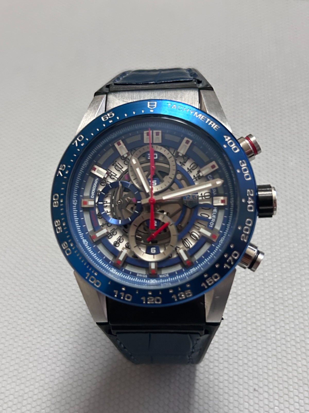 Men’s Blue Mechanical Watch Skeleton Luminous