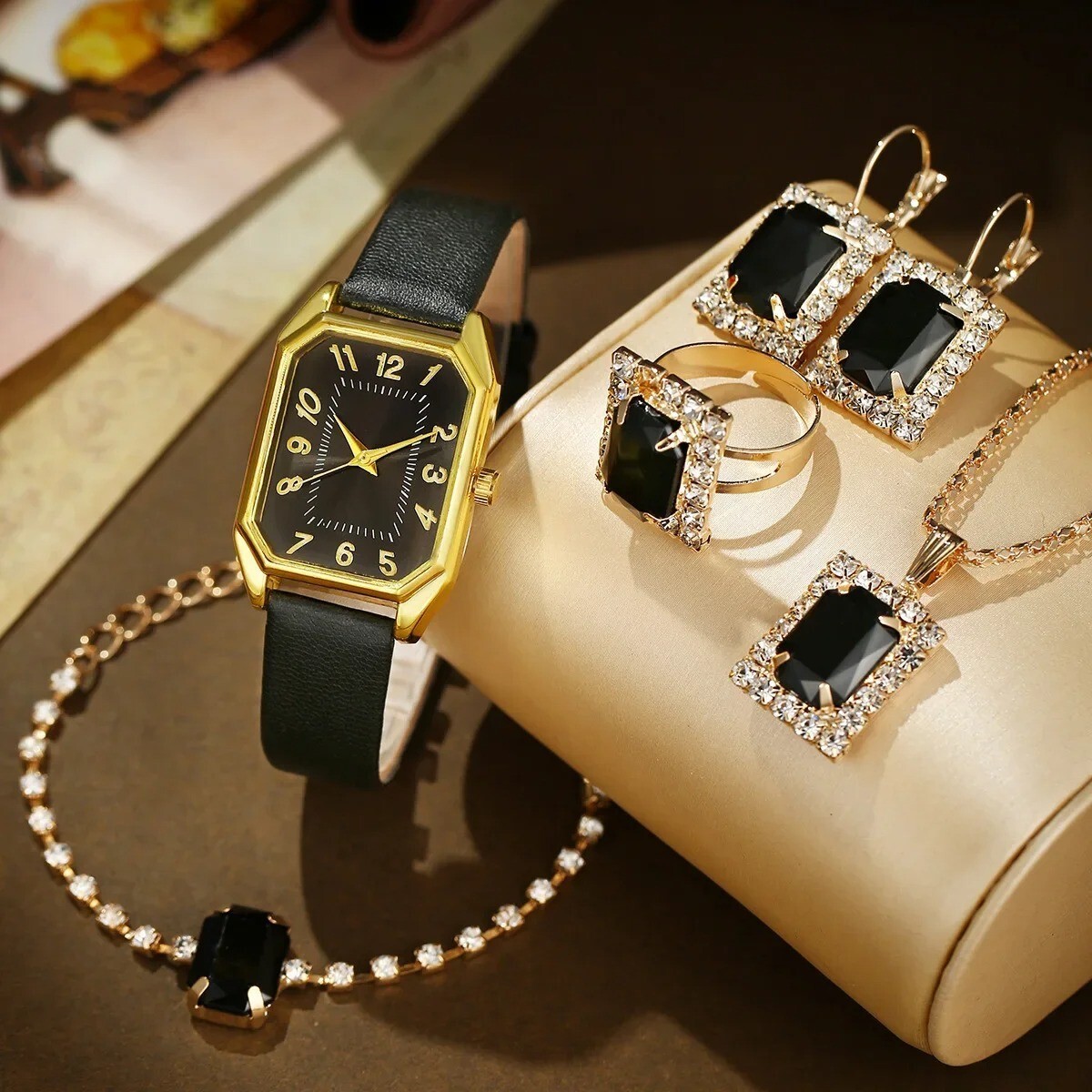 6/5/1PCS Luxury Fashion Square Women’s Watches Brand Ladies Quartz Wristwatch Je