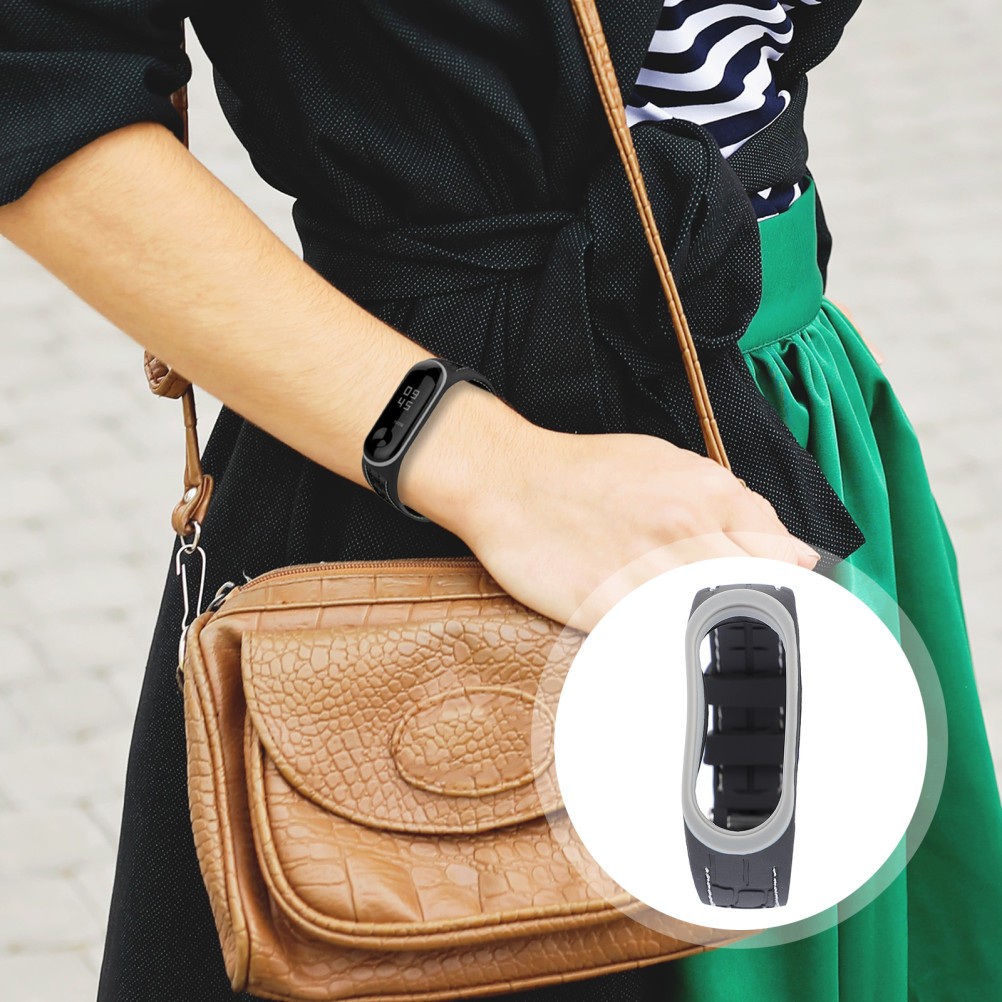 1Pcs Reusable Grey Silicone Wrist Band Strap with Breathable Design