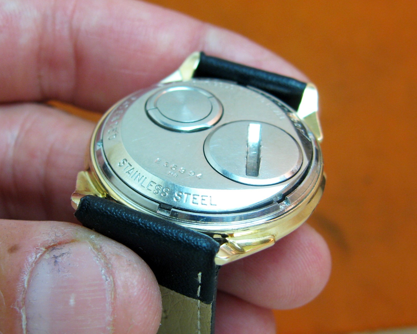 SERVICED 214 ACCUTRON SPACEVIEW 10KT. GOLD FILLED TUNING FORK MEN’S WATCH M8