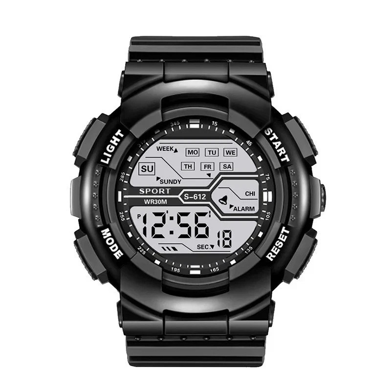 Men’s Digital Sports Watch LED Waterproof Shock Resistant Large Screen Wrist