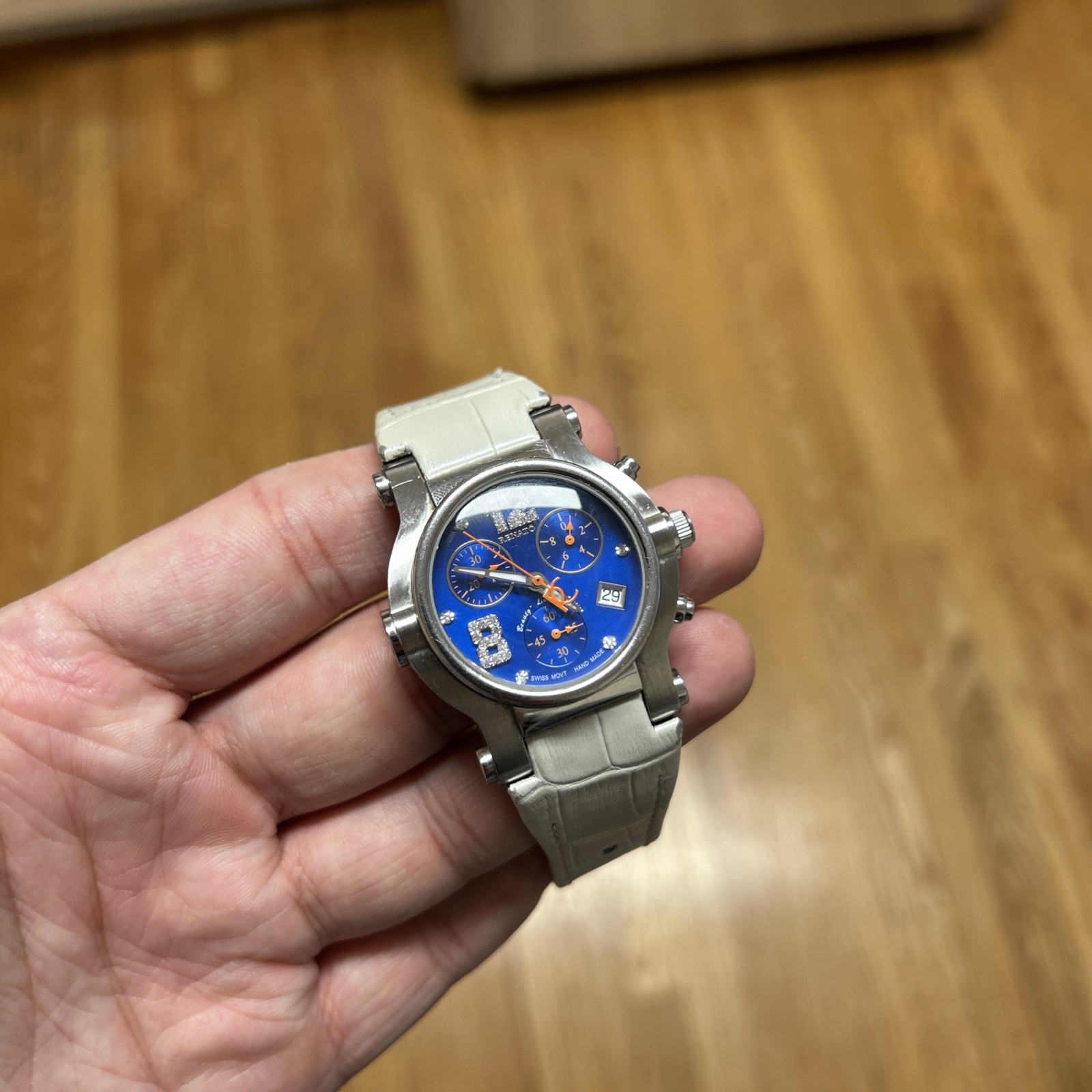 Renato Beauty Women’s Chronograph Watch Diamond Accents Blue