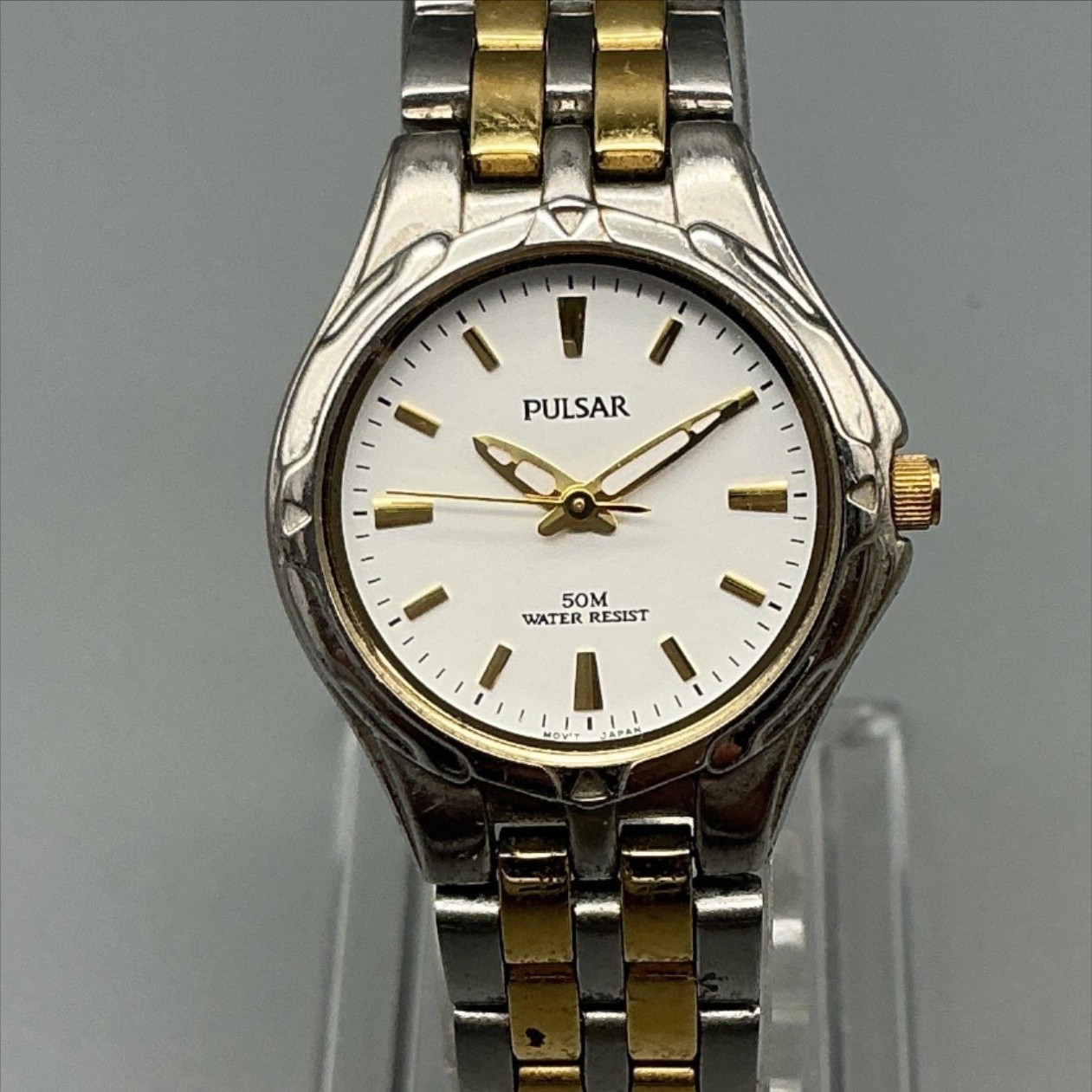 Pulsar Womens Watch 24mm Two-Tone Stainless V501-X355 New Battery 6.25″