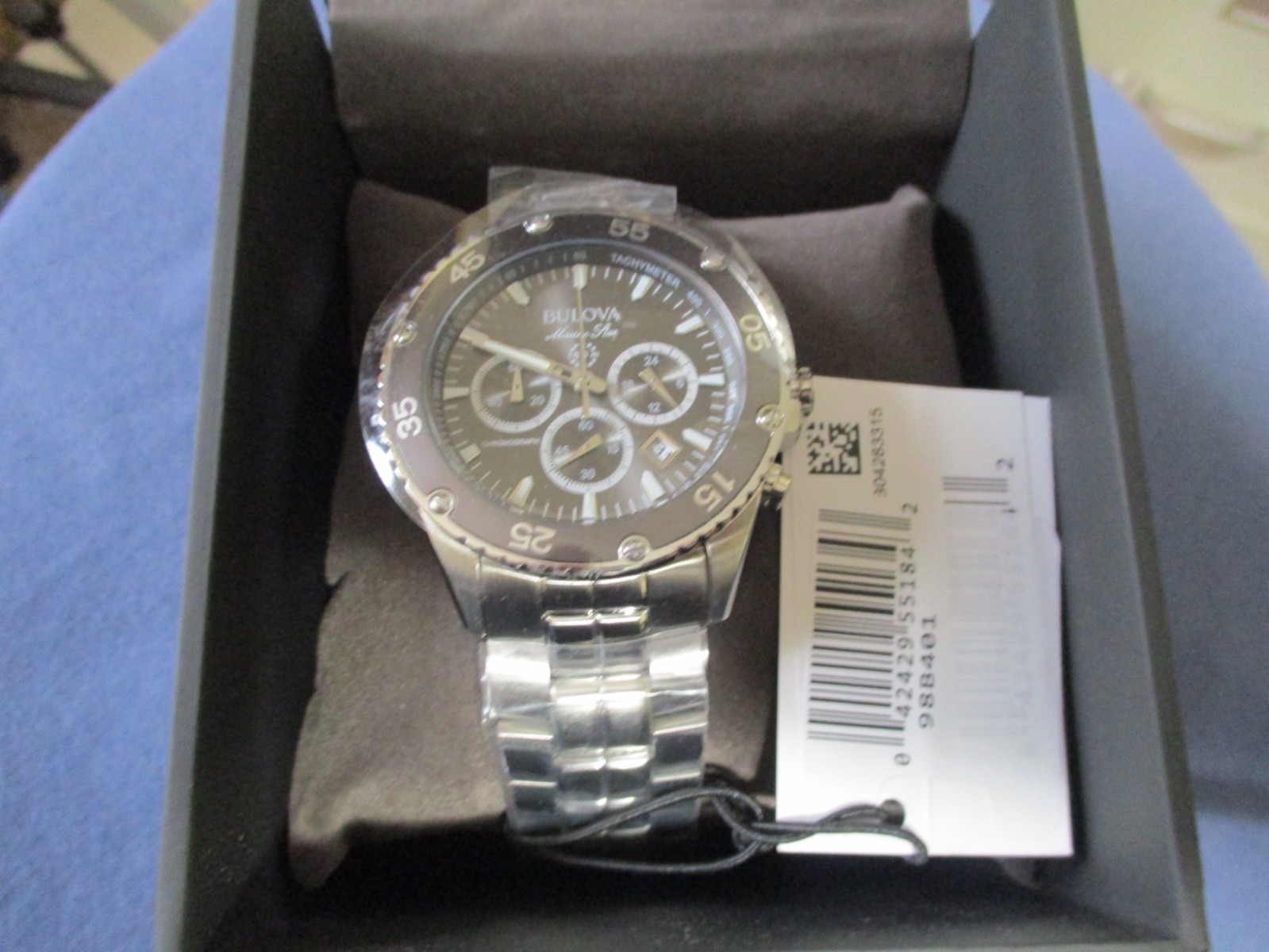 BX 108 Bulova Marine Star 98B401 Chrono Stainless Steel Men Watch