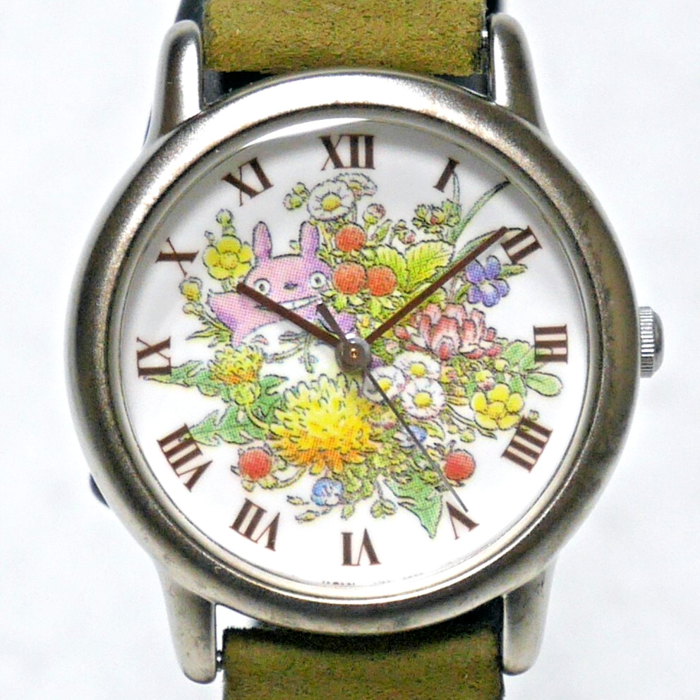 SEIKO ALBA Ghibli My Neighbor Totoro Watch ACBS551 Khaki Leather Original Box