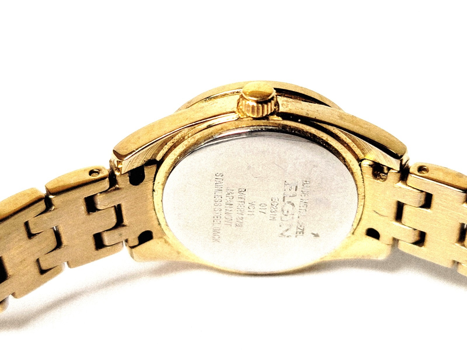 Vintage Women Elgin Model EG231n Analog Watch NO Battery Round Parts Not Tested