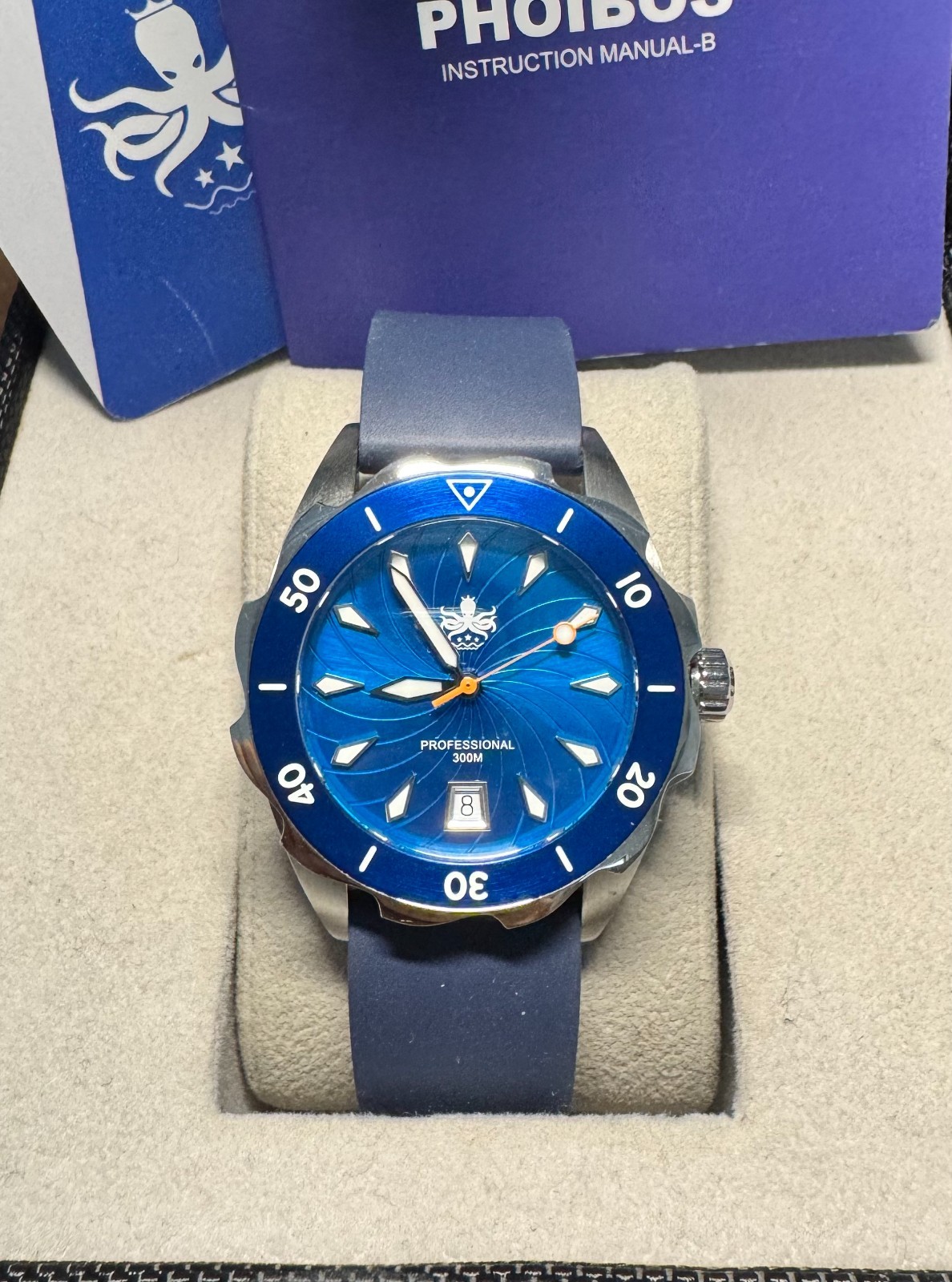 PHOIBOS SEA NYMPH 300M Lady Diver Watch PX021B Blue