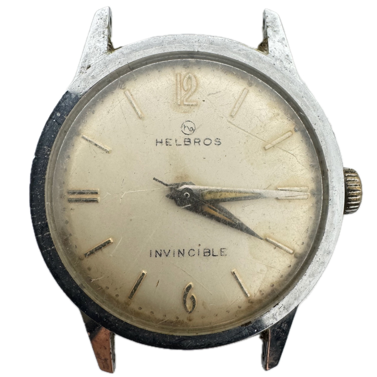 Vintage Helbros Invincible Men’s Mechanical Wristwatch ST 40 Steel & Chrome