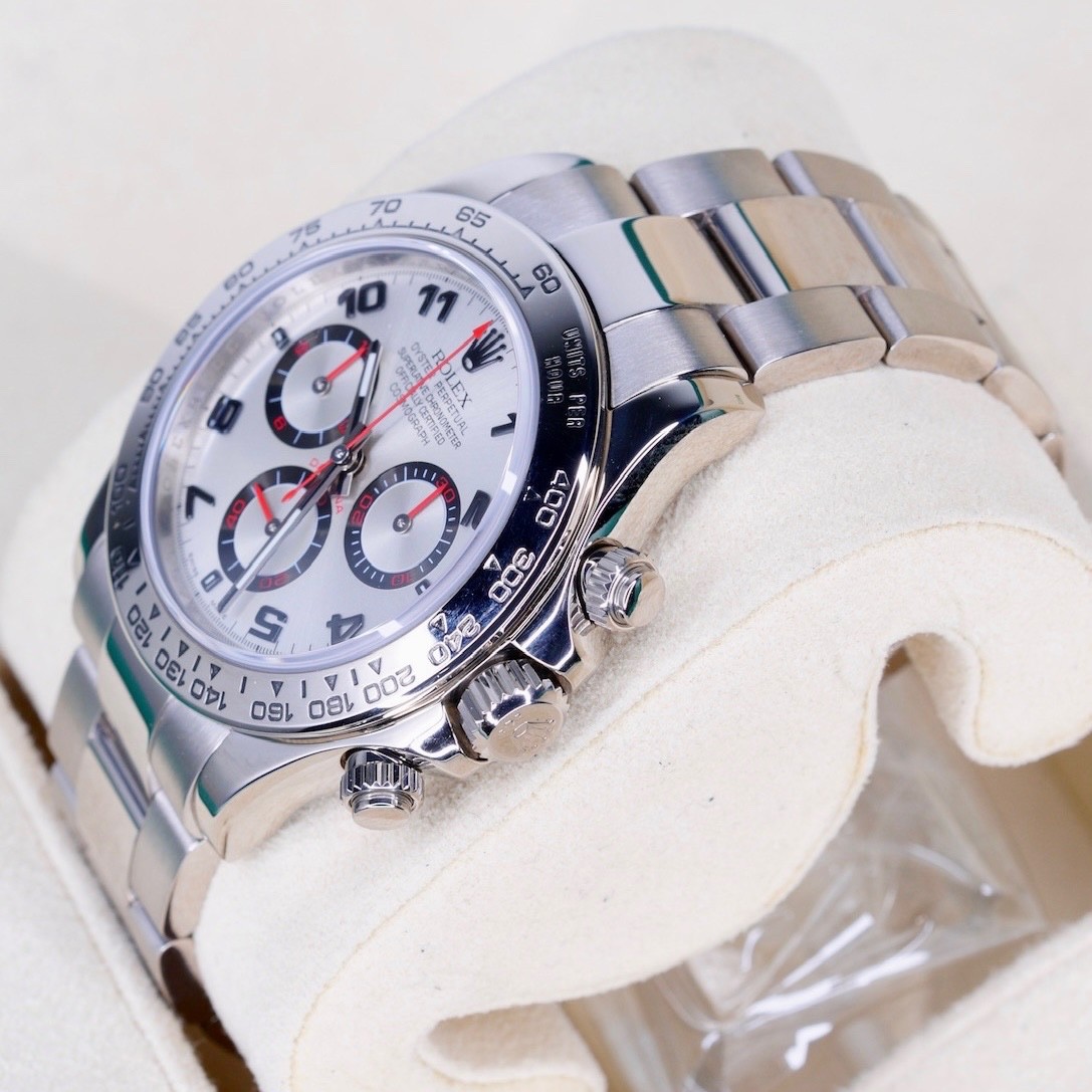 Rolex Daytona 116509 SILVER RACING Silver Arabic Dial 18K White Gold 40mm