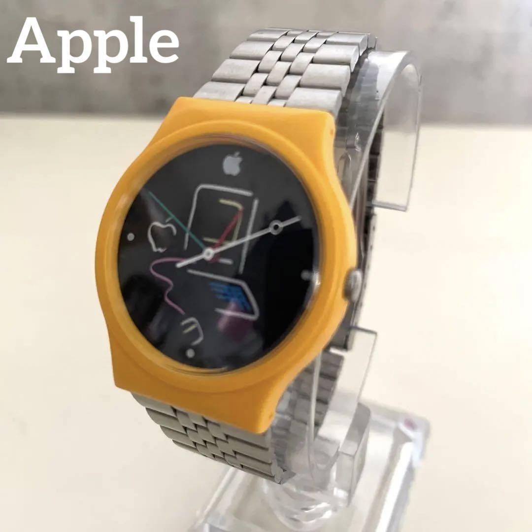 Apple Computer Novelty Analog Watch Picasso Color Yellow No Box Used