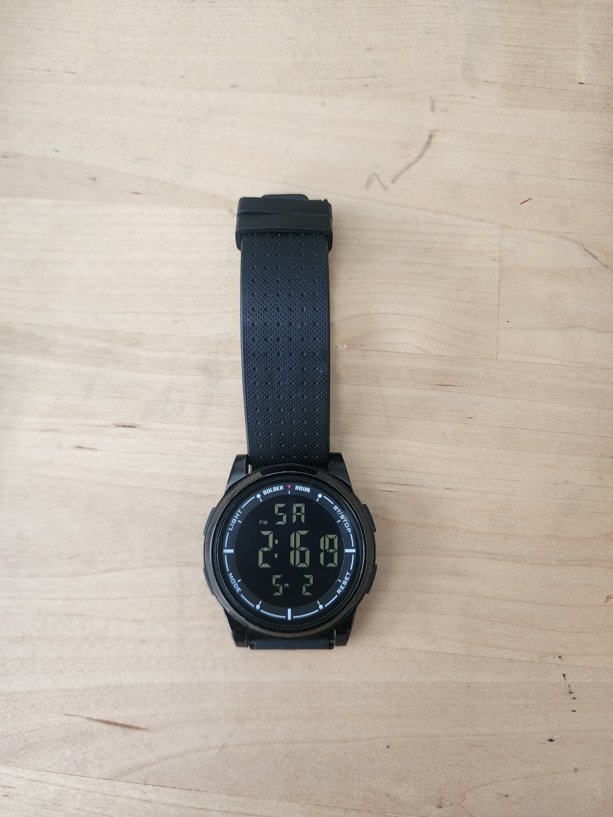 Golden Hour GH1313 Digital Watch 5ATM – Needs Band Replacement